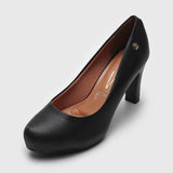 Vizzano 1840-301 Mid Heel Pump in Black Napa