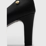 Vizzano 1840-301 Mid Heel Pump in Black Napa