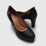 Vizzano 1840-301 Mid Heel Pump in Black Napa