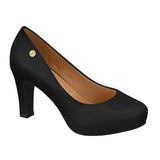 Vizzano 1840-301 Mid Heel Pump in Black Napa