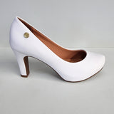 Vizzano 1840-301 Mid Heel Pump in White Napa