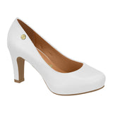 Vizzano 1840-301 Mid Heel Pump in White Napa