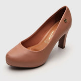 Vizzano 1840-301 Mid Heel Pump in Nude Napa