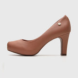 Vizzano 1840-301 Mid Heel Pump in Nude Napa