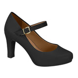 Vizzano 1840-318 Mary-Jane Pump in Black Napa