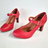 Vizzano 1840-318 Mary-Jane Pump in Red Napa