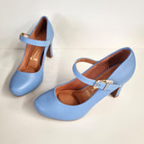 Vizzano 1840-318 Mary-Jane Pump in Denim Blue Napa