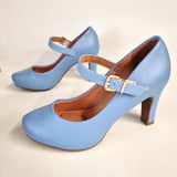 Vizzano 1840-318 Mary-Jane Pump in Denim Blue Napa