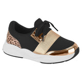 Molekinha 2536-102 Girls Sneaker in Black and Rose Gold