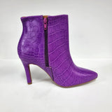 Vizzano 3049-219 Pointy Toe Stiletto Heel Ankle Boot in Light Violet Croc