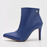 Vizzano 3049-225 Pointy Toe Stiletto Heel Ankle Boot in Cobalt Blue Napa