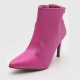 Vizzano 3049-225 Pointy Toe Stiletto Heel Ankle Boot in Pink Napa