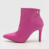 Vizzano 3049-225 Pointy Toe Stiletto Heel Ankle Boot in Pink Napa