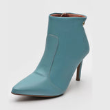 Vizzano 3049-225 Pointy Toe Stiletto Heel Ankle Boot in Jade Green Napa