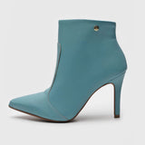 Vizzano 3049-225 Pointy Toe Stiletto Heel Ankle Boot in Jade Green Napa