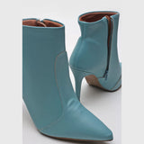 Vizzano 3049-225 Pointy Toe Stiletto Heel Ankle Boot in Jade Green Napa