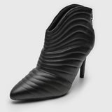 Vizzano 3049-237 Pointy Toe Stiletto Heel Ankle Boot in Black Napa