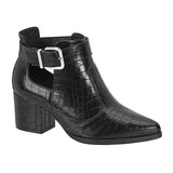 Vizzano 3084-101 Pointy Toe Block Heel Ankle Boot in Black Croc