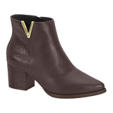 Vizzano 3084-102 Block Heel Pointy Toe Ankle Boot in Coffee