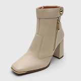 Vizzano 3085-201 Block Heel Ankle Boot in Cream Napa