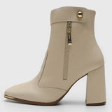 Vizzano 3085-201 Block Heel Ankle Boot in Cream Napa