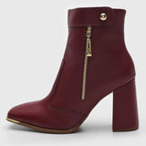 Vizzano 3085-201 Block Heel Ankle Boot in Wine Napa