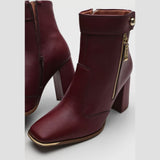 Vizzano 3085-201 Block Heel Ankle Boot in Wine Napa