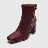 Vizzano 3085-201 Block Heel Ankle Boot in Wine Napa