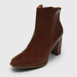 Vizzano 3086-100 Block Heel Ankle Boot in Coffee Napa