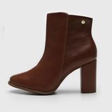 Vizzano 3086-100 Block Heel Ankle Boot in Coffee Napa