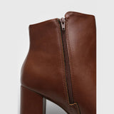 Vizzano 3086-100 Block Heel Ankle Boot in Coffee Napa