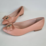 Beira Rio 4136-281 Pointy Toe Flat in Nude Napa