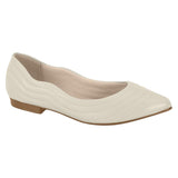 Beira-Rio 4136-288 Pointy Toe Flat in Off White Napa