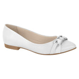 Beira Rio 4136-289 Pointy Toe Flat in White Napa