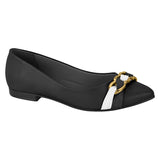 Beira Rio 4136-289 Pointy Toe Flat in Black Napa