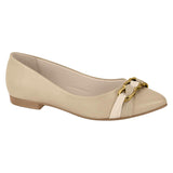 Beira Rio 4136-289 Pointy Toe Flat in Beige Napa