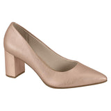 Beira Rio 4241-200 Pointy Toe Block Heel Pump in Rose Gold