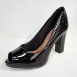 Beira Rio 4788-301 Peep Toe Heel Pump in Black Patent
