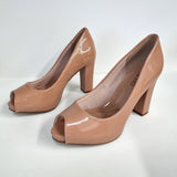 Beira Rio 4788-301 Peep Toe Heel Pump in Nude Patent