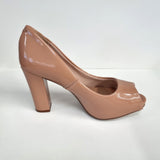 Beira Rio 4788-301 Peep Toe Heel Pump in Nude Patent