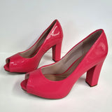 Beira Rio 4788-301 Peep Toe Heel Pump in Pink Gloss Patent