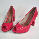 Beira Rio 4788-301 Peep Toe Heel Pump in Pink Gloss Patent