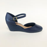 Beira Rio 4791-515 Low Heel Mary-Jane Wedge in Navy Napa