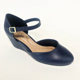 Beira Rio 4791-515 Low Heel Mary-Jane Wedge in Navy Napa