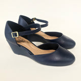Beira Rio 4791-515 Low Heel Mary-Jane Wedge in Navy Napa