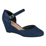 Beira Rio 4791-515 Low Heel Mary-Jane Wedge in Navy Napa