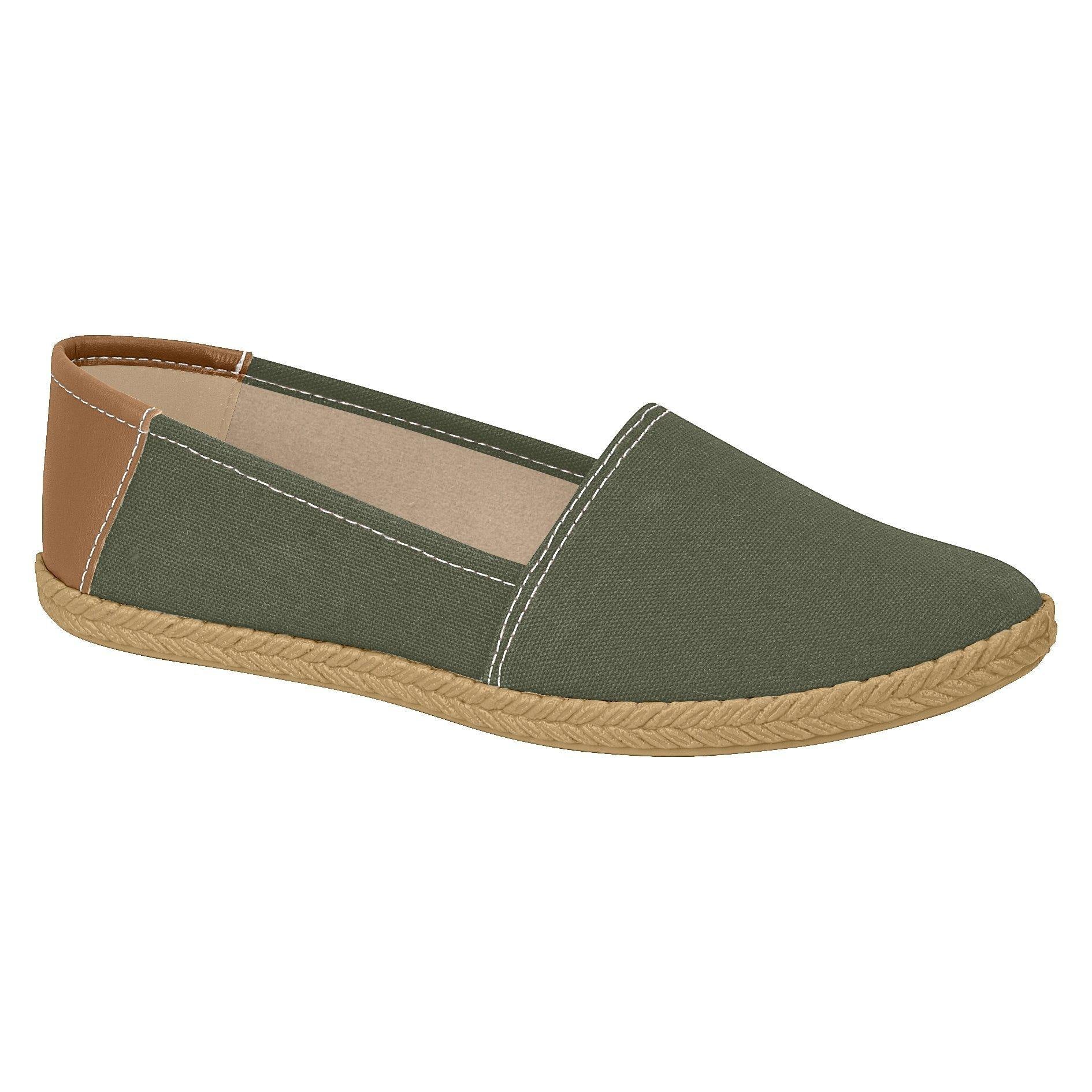 Moleca 5287-246 Canvas Flat in Military Green