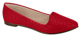 Moleca 5635-116 Pointy Toe Flat in Red