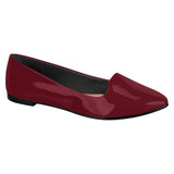 Moleca 5635-116 Pointy Toe Flat in Wine Patent