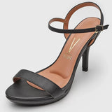 Vizzano 6210-1019 High Heel Sandal in Black Napa